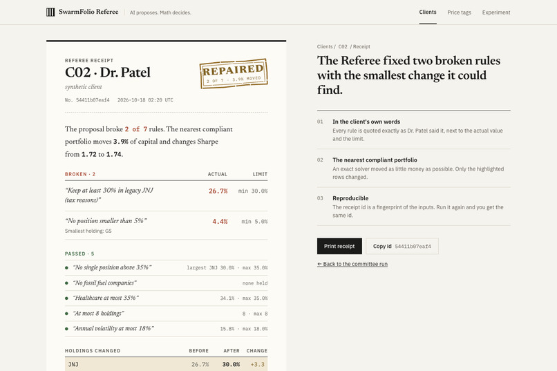 SwarmFolio Referee – screenshot 3