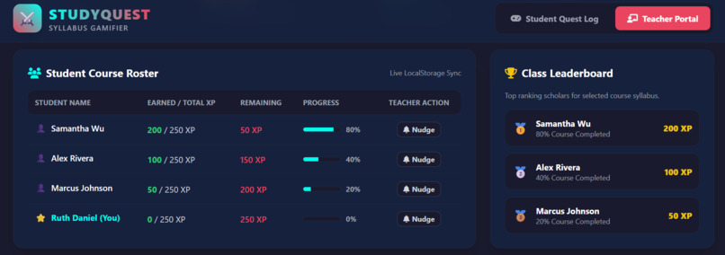 StudyQuest Application – screenshot 5