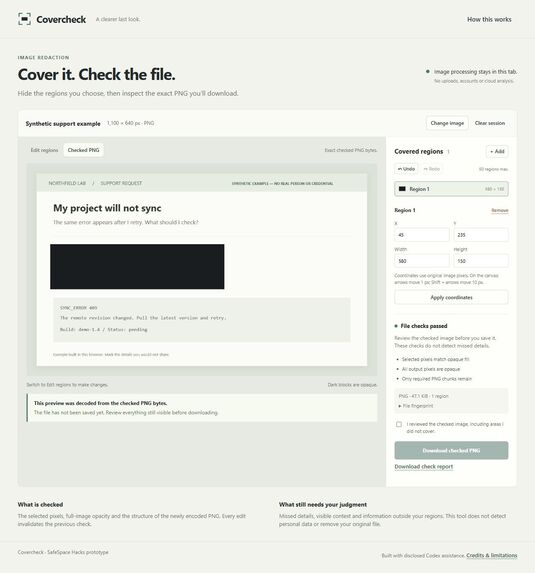 Covercheck – screenshot 2