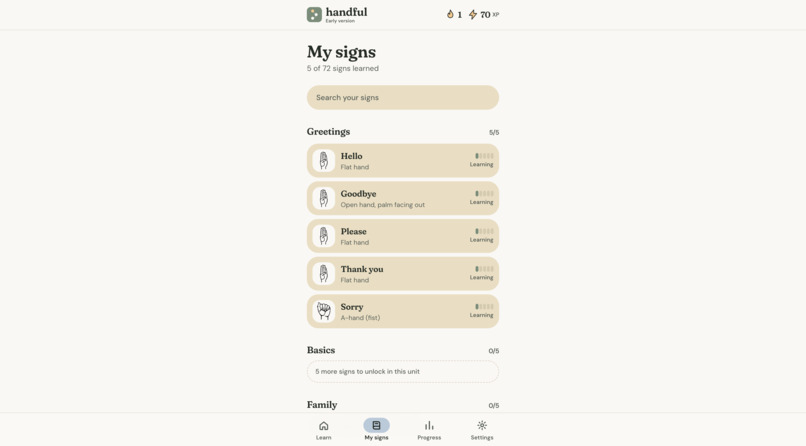 Handful - ASL Learning App – screenshot 5