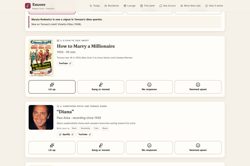 Encore: a taste agent for care-home activity coordinators – screenshot 8