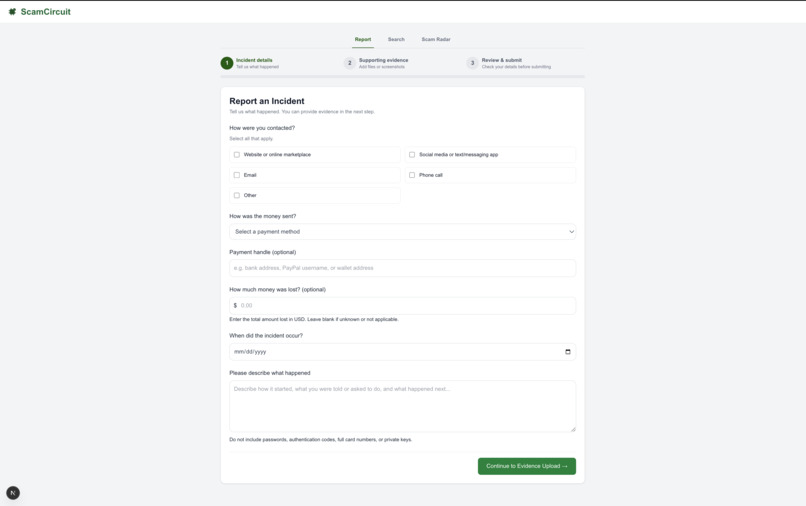 ScamCircuit – screenshot 1