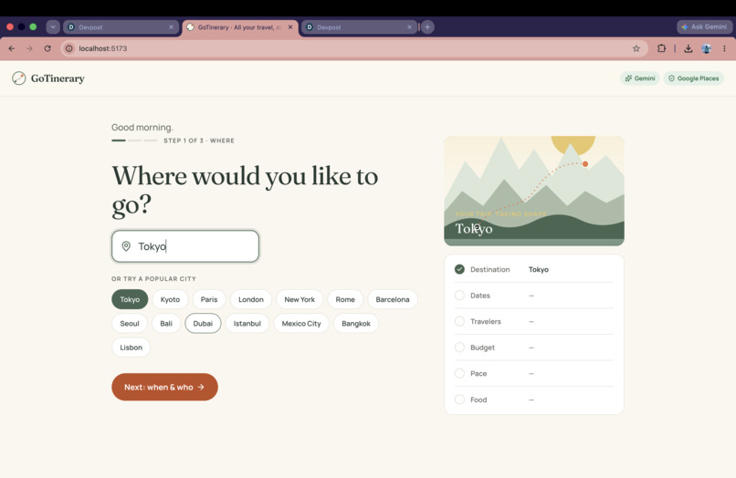 GoTinerary – screenshot 2