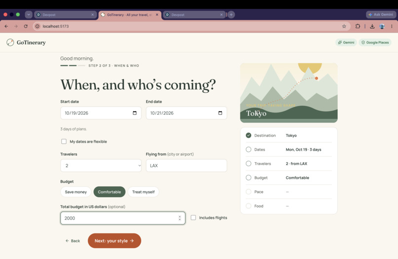 GoTinerary – screenshot 3