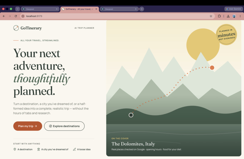 GoTinerary – screenshot 1