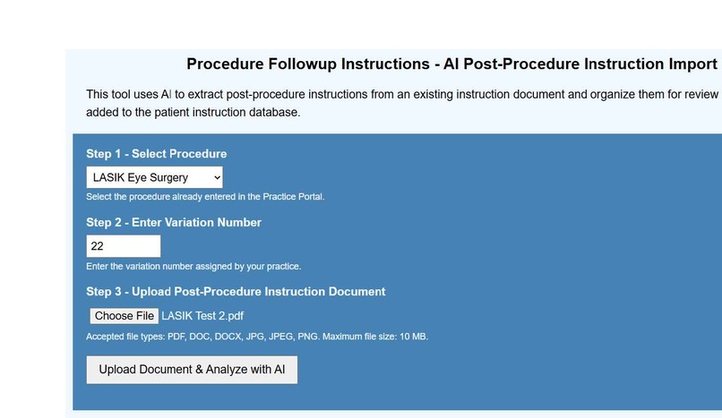Procedure Followup Instructions – screenshot 2