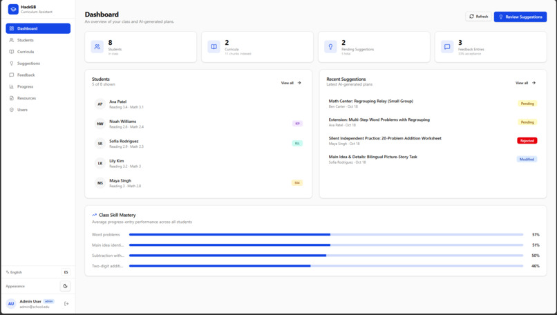 Individualized Curriculum Planning Assistant – screenshot 1