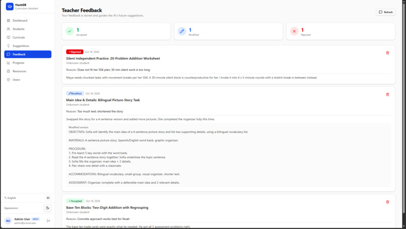 Individualized Curriculum Planning Assistant – screenshot 4