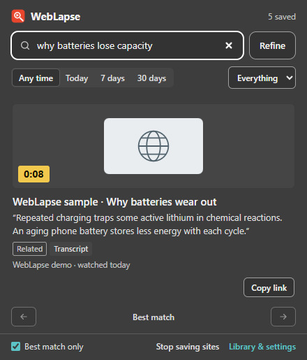 WebLapse – screenshot 2