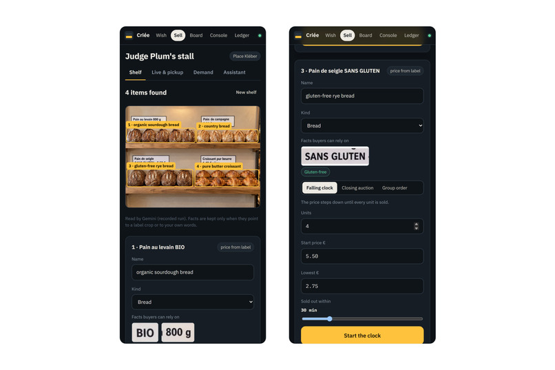 Criée: standing wishes, settled by PayPal – screenshot 5