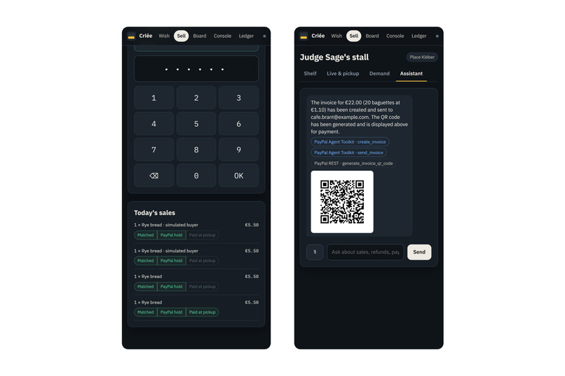 Criée: standing wishes, settled by PayPal – screenshot 8