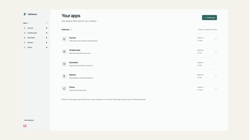 MCParrot – screenshot 1
