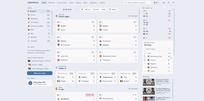 LiveStatsHub – screenshot 2