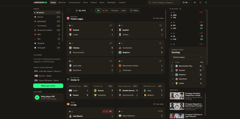 LiveStatsHub – screenshot 1