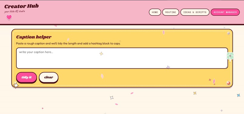 Creators hub – screenshot 2
