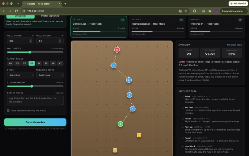 SetBeta - AI Climbing Route Co-setter – screenshot 2