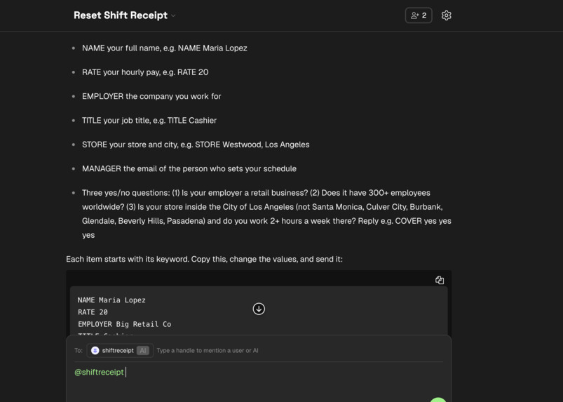 Shift Receipt  – screenshot 2