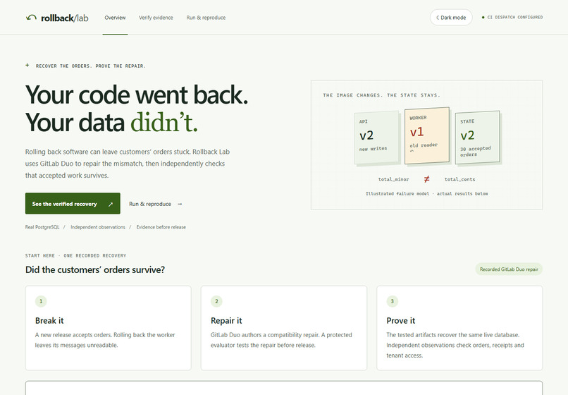 Rollback Lab – screenshot 1