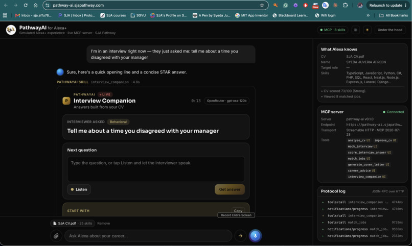 PathwayAI — Career Coach for Alexa+ – screenshot 1