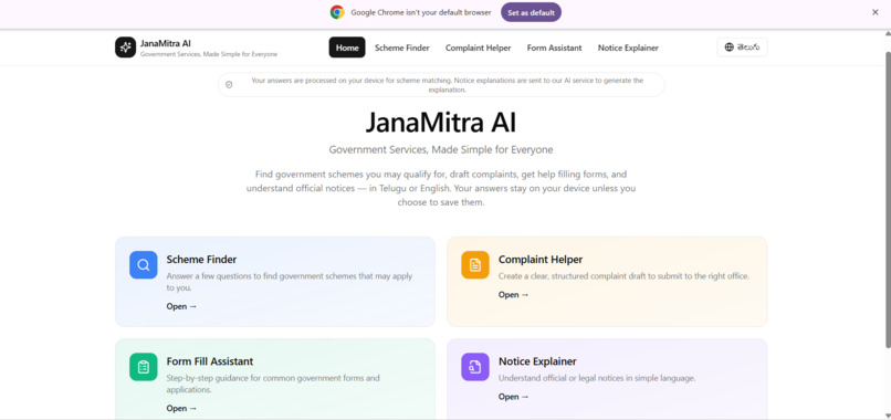 JanaMitra AI – Government Services – screenshot 1