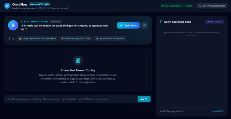 OmniFlow: Agentic Alexa+ Life & Commerce Copilot – screenshot 1