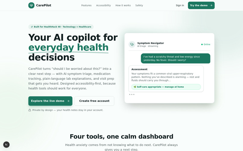 CarePilot — Your AI Health Copilot – screenshot 1