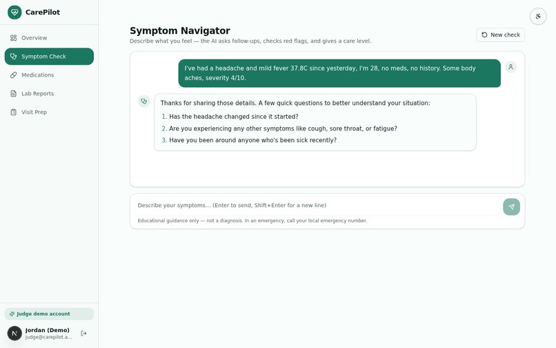 CarePilot — Your AI Health Copilot – screenshot 3