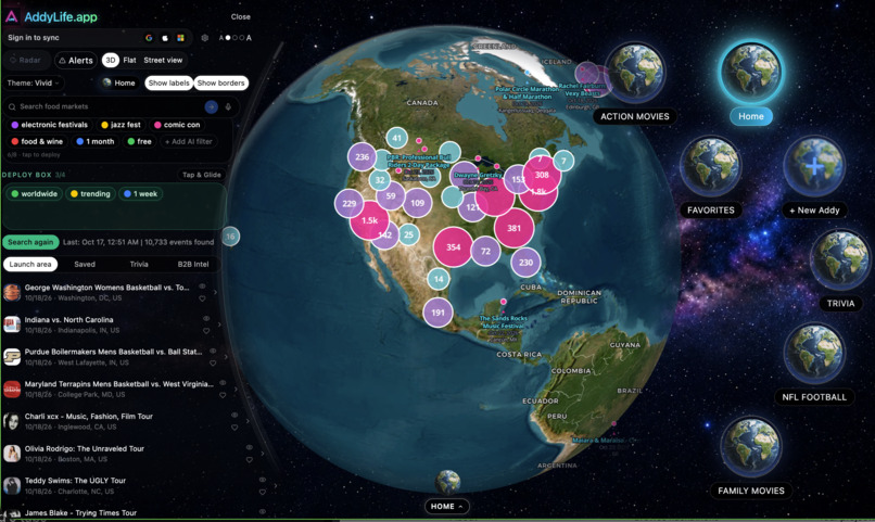 AddyLife - Voice-Driven 3D Globe & B2B Intelligence – screenshot 1