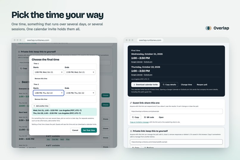 Overlap: find a time that works for everyone – screenshot 6