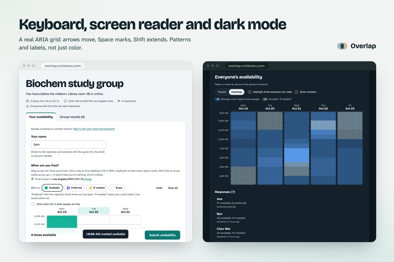 Overlap: find a time that works for everyone – screenshot 10