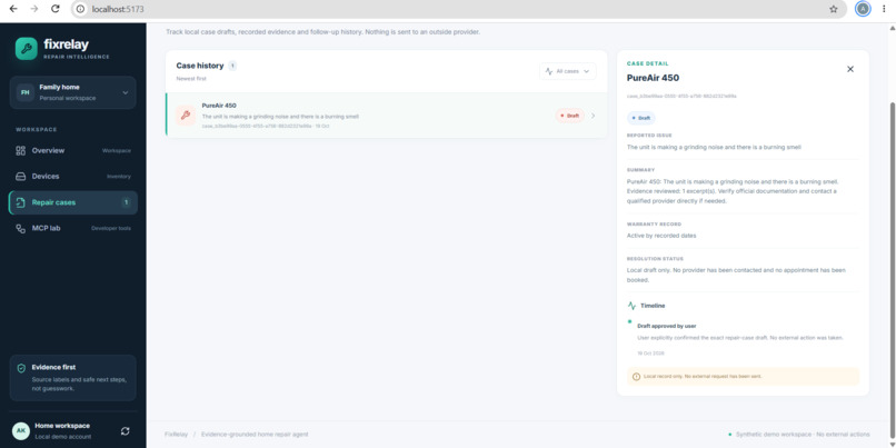 FixRelay - Evidence-Grounded Home Repair Agent – screenshot 1
