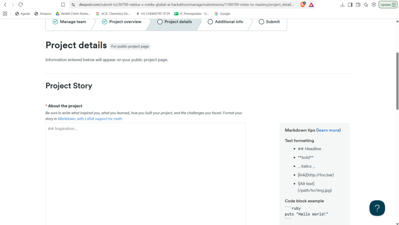 Notes to Mastery – screenshot 1