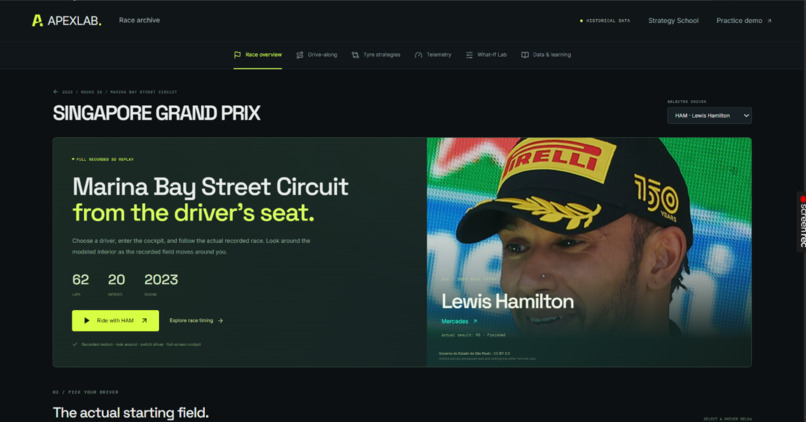 ApexLab — Interactive F1 Race & Strategy Studio – screenshot 4