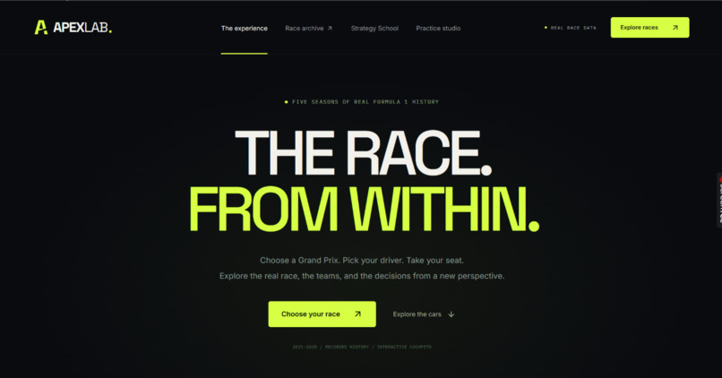 ApexLab — Interactive F1 Race & Strategy Studio – screenshot 1