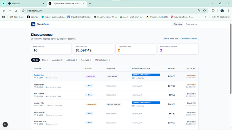 DisputeDesk – screenshot 1