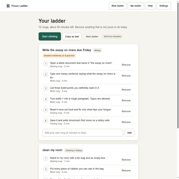 Focus Ladder – screenshot 2