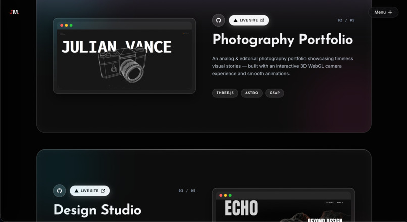 Void & Cloud-Interactive 3D Portfolio – screenshot 4