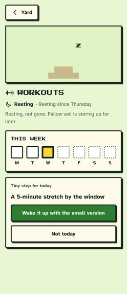 Plotline: a guilt-free pixel yard for your goals – screenshot 1
