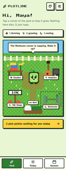 Plotline: a guilt-free pixel yard for your goals – screenshot 2