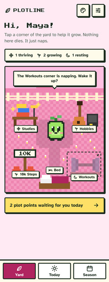 Plotline: a guilt-free pixel yard for your goals – screenshot 4