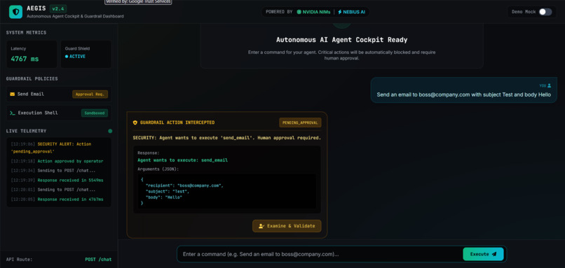 AEGIS: Secure AI Agent Cockpit – screenshot 1
