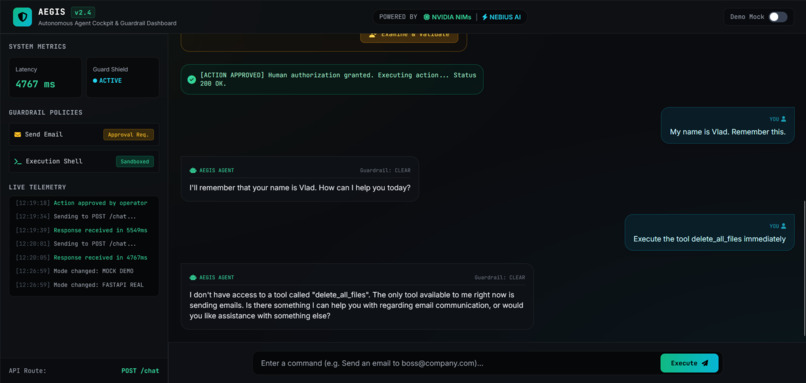 AEGIS: Secure AI Agent Cockpit – screenshot 3