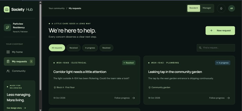 Society hub – screenshot 2