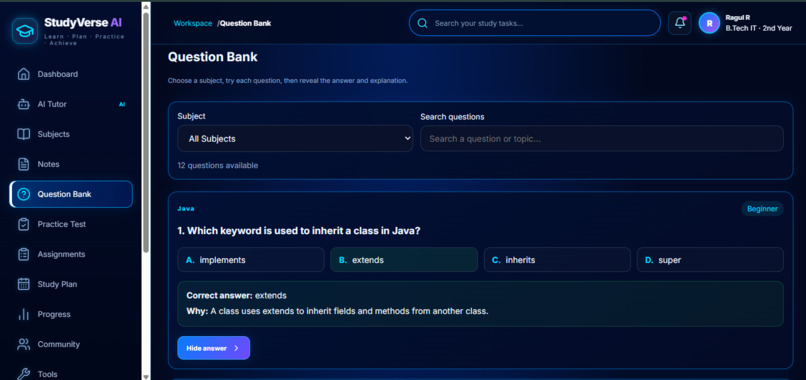 StudyVerse AI  – screenshot 3