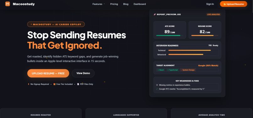 Macoostudy — AI Career Copilot – screenshot 1