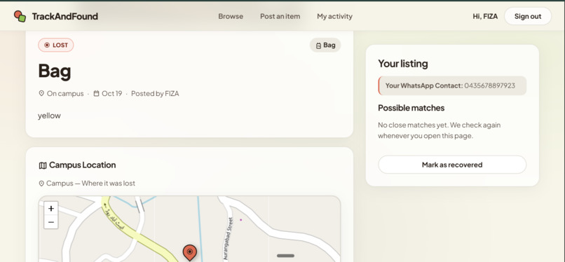 TrackAndFound – screenshot 2