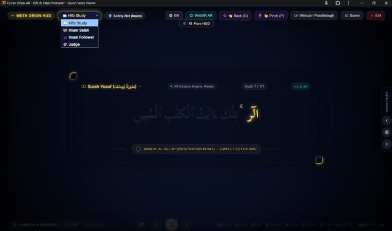 Quran Orion AR — Sacred Spatial Prompter – screenshot 2
