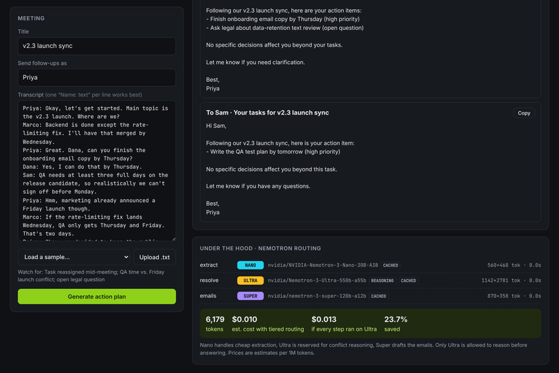 Meeting to Actions – screenshot 3