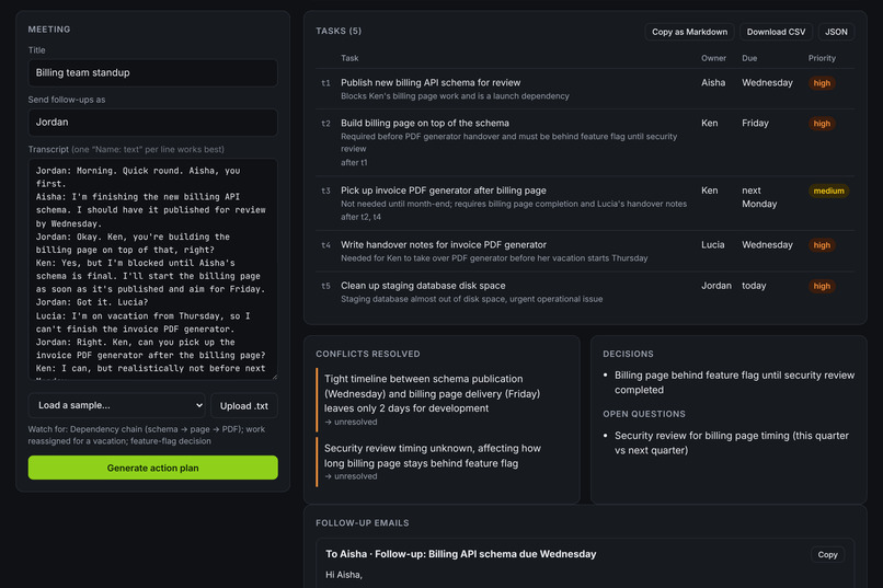 Meeting to Actions – screenshot 6