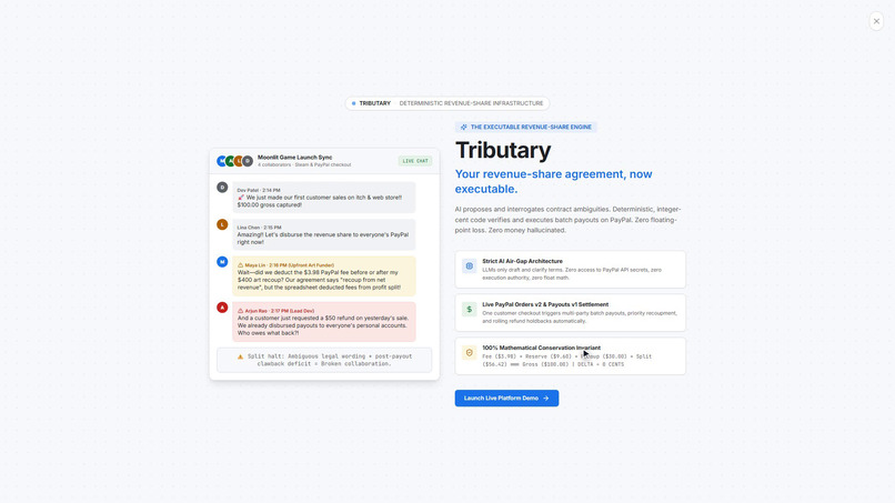 Tributary: Executable Revenue-Share Infrastructure – screenshot 1